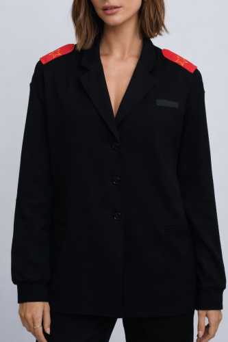 Пиджак с погонами черный