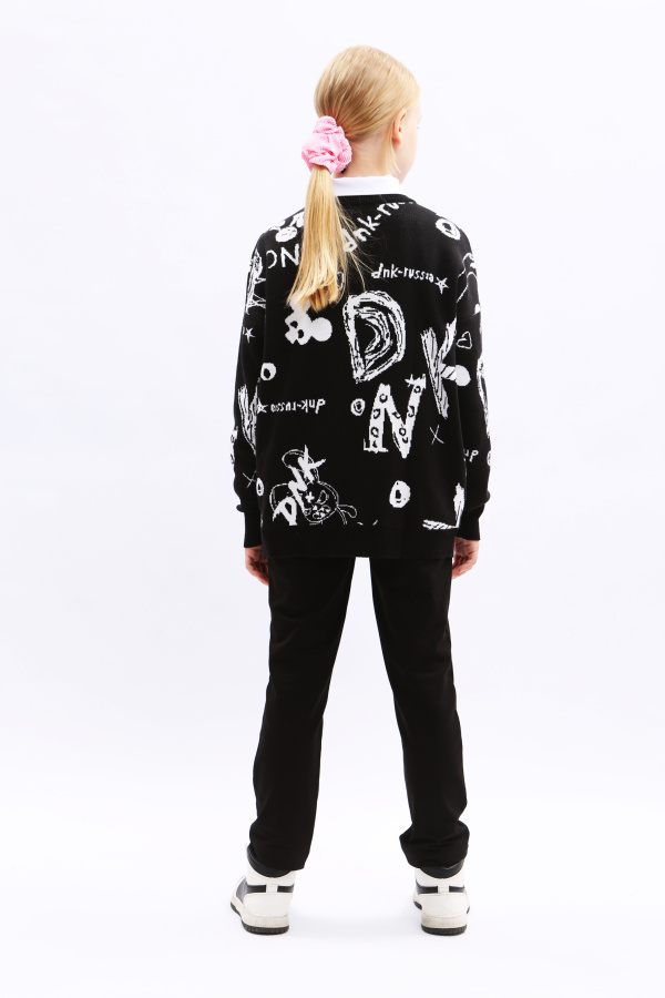 Свитер черно-белый