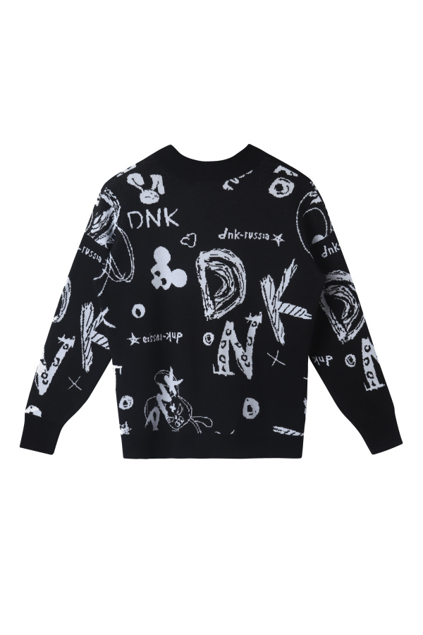 Свитер черно-белый