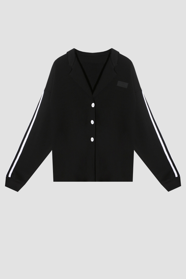 Пиджак с лампасами черный