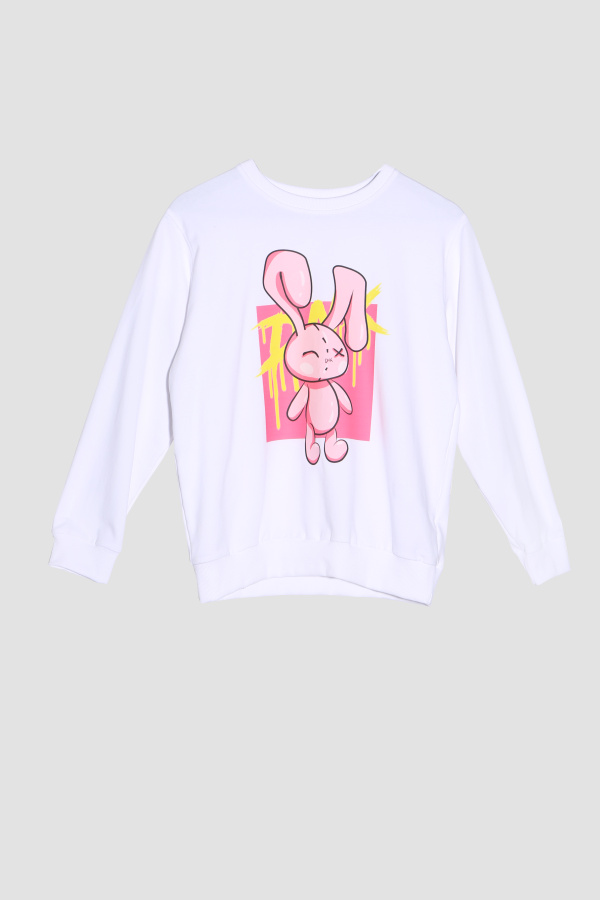 Свитшот с принтом белый