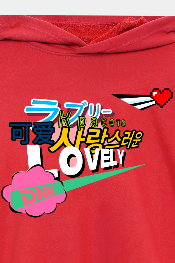 Худи с принтом красный Худи с принтом красный