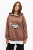 Худи с принтом коричневый