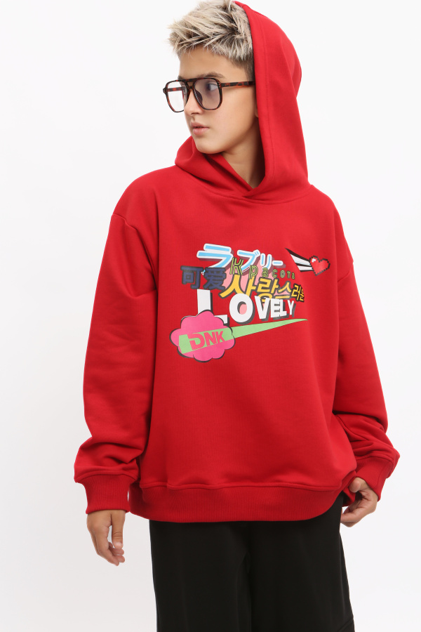 Худи с принтом красный Худи с принтом красный