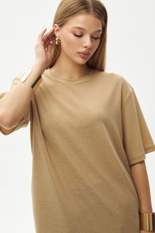 Футболка сияние бежевый