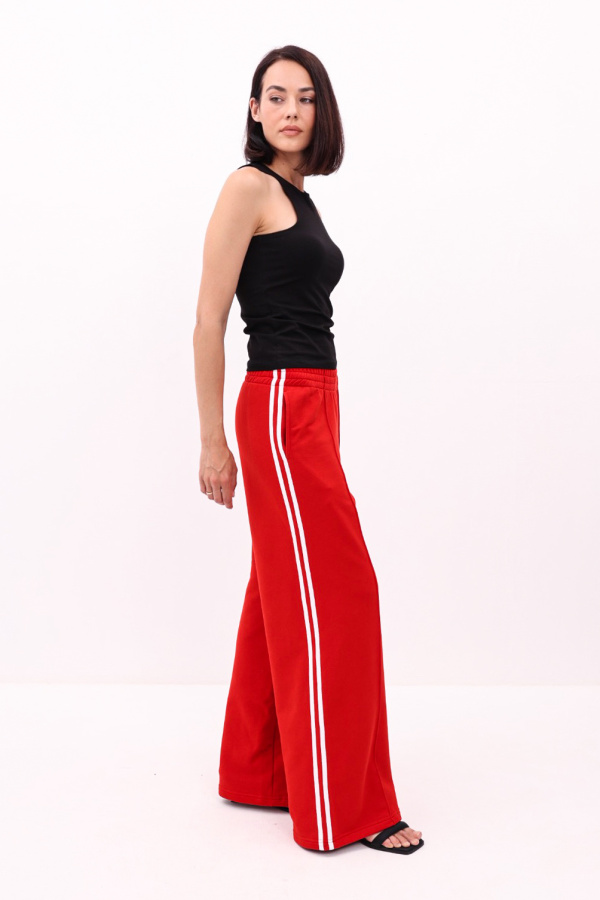 Штаны палаццо с лампасами