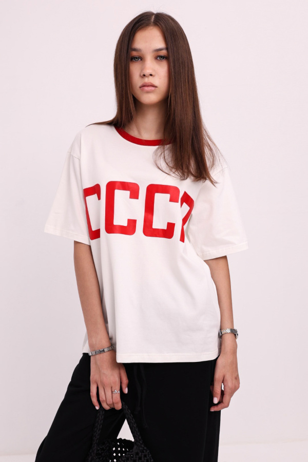 Футболка СССР молочная