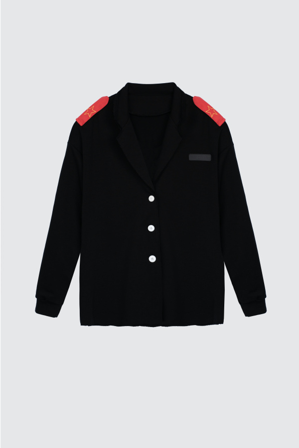 Пиджак с погонами черный Пиджак с погонами черный