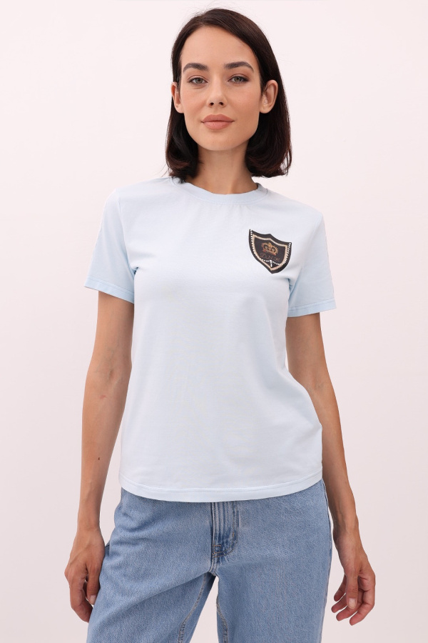 Футболка с лампасами голубая