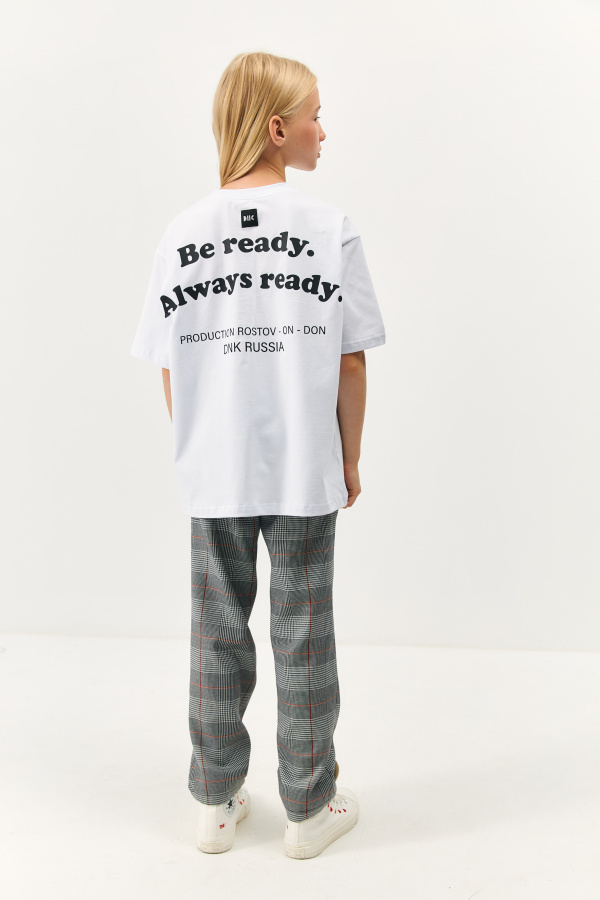 Брюки в клетку серый