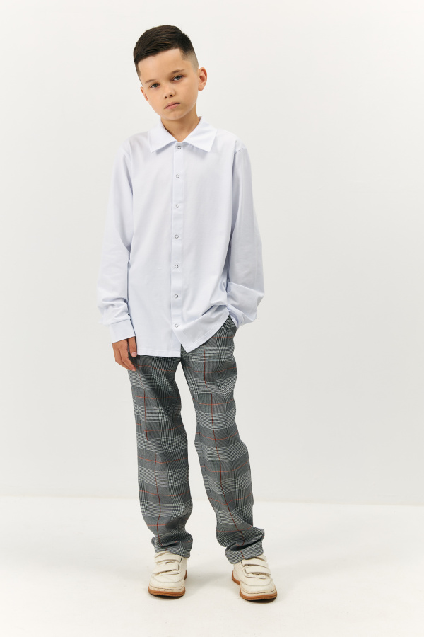 Брюки в клетку серый