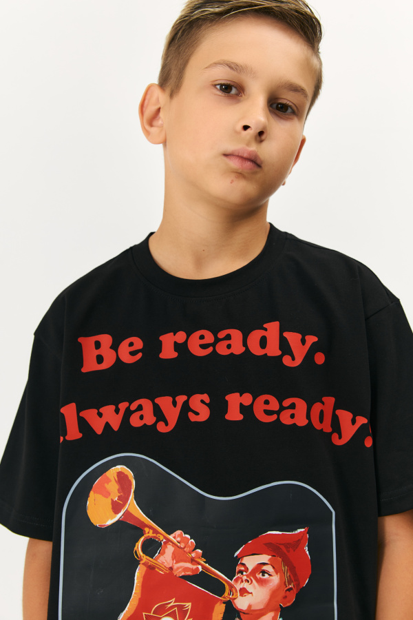 Футболка Будь готов черная