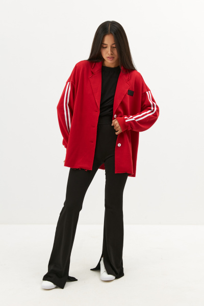 Пиджак с лампасами красный