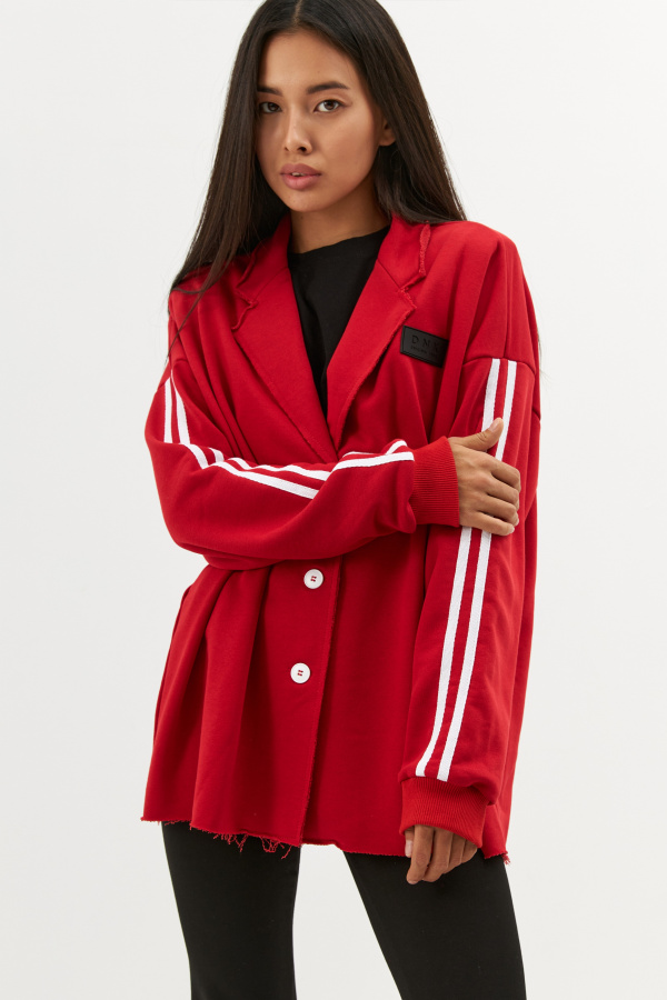Пиджак с лампасами красный