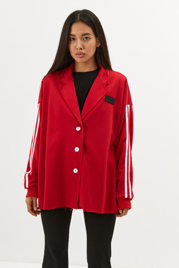 Пиджак с лампасами красный