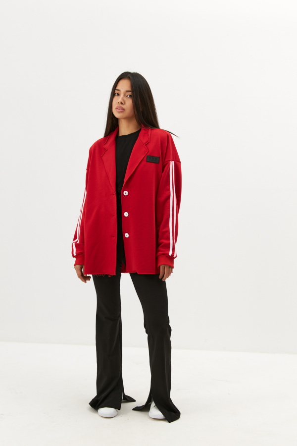 Пиджак с лампасами красный