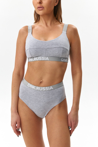 Трусы высокие серый меланж