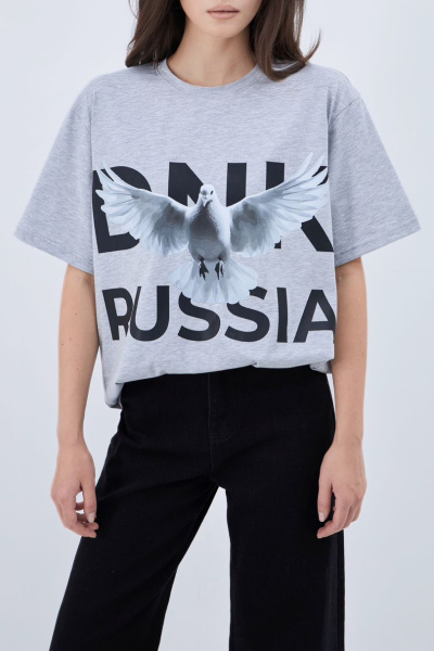 Футболка голубь серая