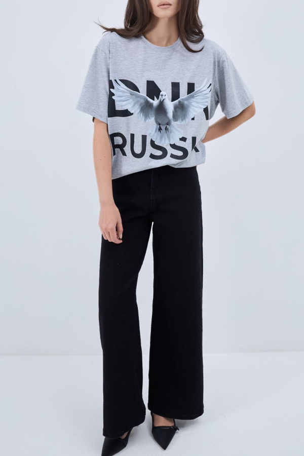 Футболка голубь серая