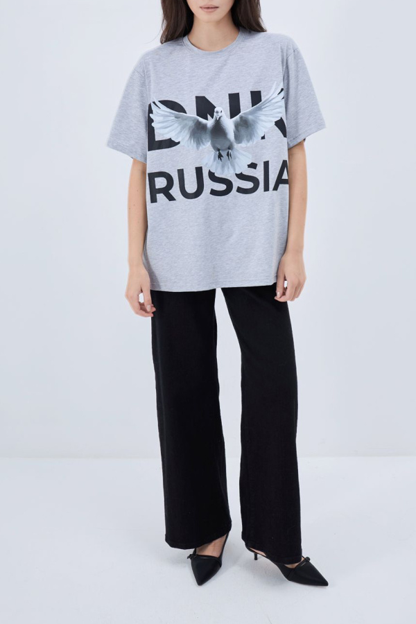 Футболка голубь серая