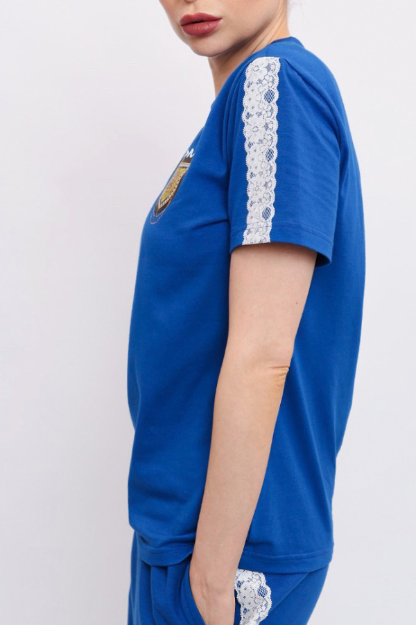 Футболка с лампасами синяя